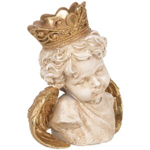 Clayre & Eef 6PR5698 Decoratie Engel 21x12x22 cm Beige-Goud