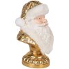 Clayre & Eef Decoratieve Buste Kerstman 23x15x32 cm Wit-Goudkleurig