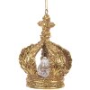 Clayre & Eef 6PR5701 Decoratiehanger Kroon Ø 7x9 cm Goudkleurig