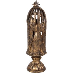 Clayre & Eef 6PR5702 Kerstgroep Ø 14x43 cm Goudkleurig Bruin