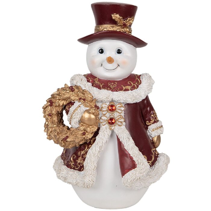 Clayre & Eef 6PR5703 Decoratie Sneeuwman 15x14x24 cm