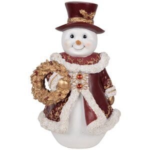 Clayre & Eef 6PR5703 Decoratie Sneeuwman 15x14x24 cm