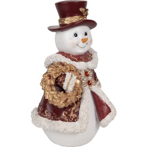 Clayre & Eef 6PR5703 Decoratie Sneeuwman 15x14x24 cm