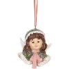Clayre & Eef 6PR5705 Decoratiehanger Engel 7x7x7 cm Groen en Beige