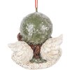 Clayre & Eef 6PR5705 Decoratiehanger Engel 7x7x7 cm Groen en Beige