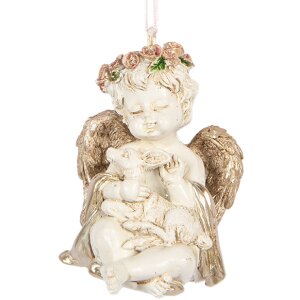 Clayre & Eef 6PR5707 Decoratiehanger Engel 5x4x6 cm...