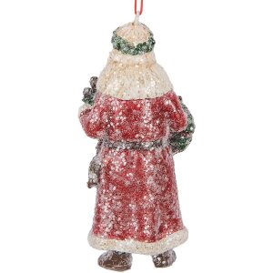 Clayre & Eef 6PR5708 Decoratiehanger Kerstman 5x4x12 cm