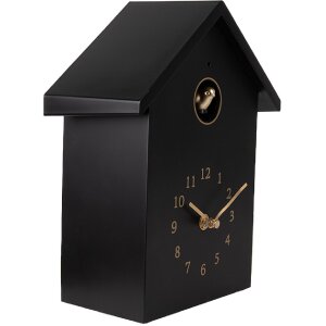 Clayre & Eef 6KL0838Z Wandklok 20x10x26 cm Zwart 3xAA