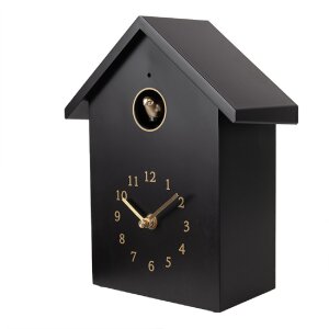 Clayre & Eef 6KL0838Z Wandklok 20x10x26 cm Zwart 3xAA