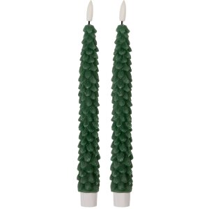 Clayre & Eef 6CA0001DGR LED Kaarsen Set 2 Groen...