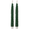 Clayre & Eef 6CA0001DGR LED Kaarsen Set 2 Groen Ø 3x25 cm
