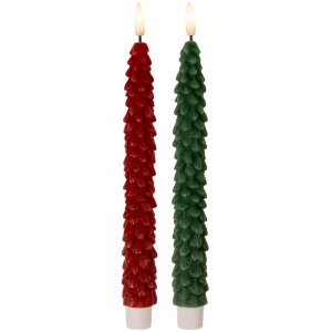 Clayre & Eef 6CA0001R LED-kaarsen Set 2 Rood Ø 3x25 cm