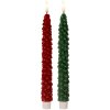 Clayre & Eef 6CA0001R LED-kaarsen Set 2 Rood Ø 3x25 cm