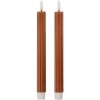 Clayre & Eef 6CA0002CH LED Kaarsen Set 2 Ø 2x25 cm Bruin