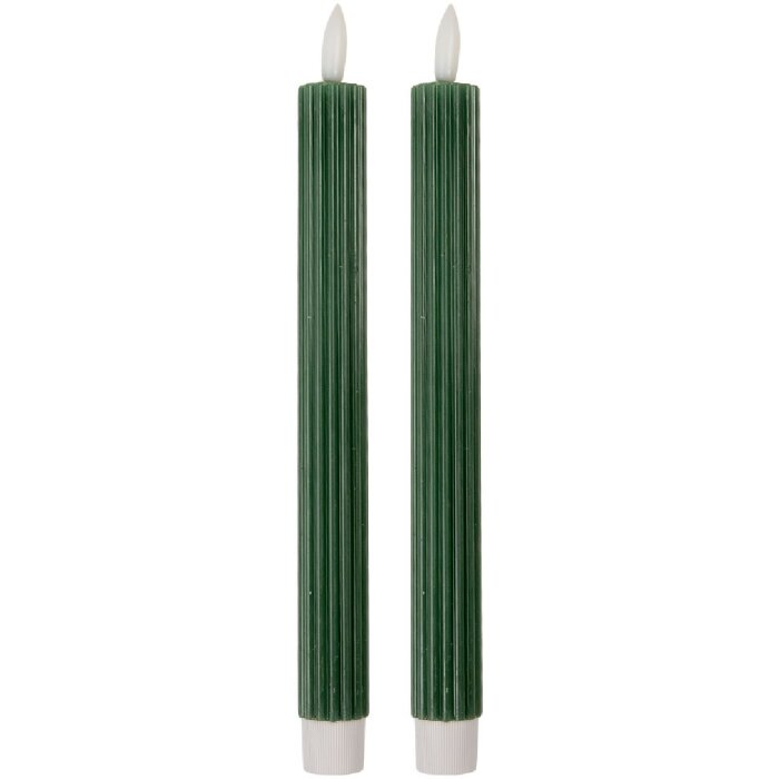 Clayre & Eef 6CA0002DGR LED Kandelaar Set 2 Ø 2x25 cm Groen