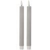 Clayre & Eef 6CA0002G LED Kandelaar Set 2 Ø 2x25 cm Grijs