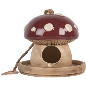 Clayre & Eef 6CE2319 Decoratie Vogelhuis Beige-Rood...