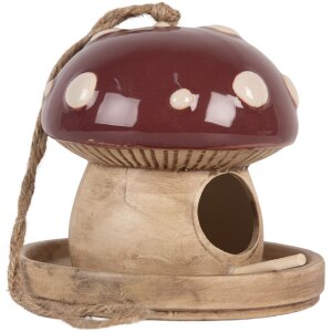 Clayre & Eef 6CE2319 Decoratie Vogelhuis Beige-Rood...