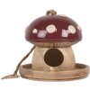 Clayre & Eef 6CE2319 Decoratie Vogelhuis Beige-Rood 13x13 cm