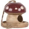 Clayre & Eef 6CE2319 Decoratie Vogelhuis Beige-Rood 13x13 cm