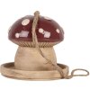Clayre & Eef 6CE2319 Decoratie Vogelhuis Beige-Rood 13x13 cm