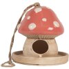 Clayre & Eef 6CE2320 Decoratie Vogelhuis Beige-Roze 13x13 cm