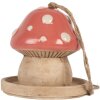 Clayre & Eef 6CE2320 Decoratie Vogelhuis Beige-Roze 13x13 cm