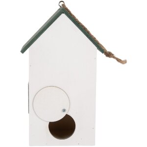 Clayre & Eef 6H2440 Vogelhuis 15x10x22 cm Wit Groen