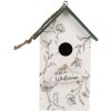 Clayre & Eef 6H2440 Vogelhuis 15x10x22 cm Wit Groen
