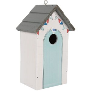 Clayre & Eef 6H2441 Vogelhuis 15x10x22 cm witgrijs