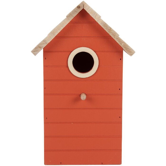 Clayre & Eef 6H2442 Vogelhuis 15x10x22 cm Rot Braun
