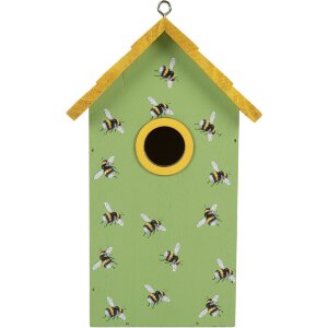Clayre & Eef 6H2443 Vogelhuis 15x10x22 cm Groen en Geel