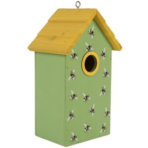Clayre & Eef 6H2443 Vogelhuis 15x10x22 cm Groen en Geel