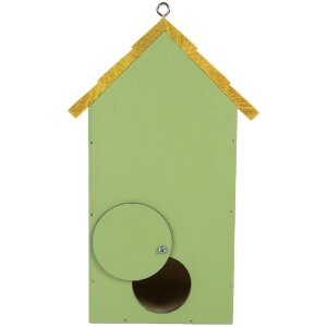 Clayre & Eef 6H2443 Vogelhuis 15x10x22 cm Groen en Geel