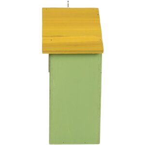 Clayre & Eef 6H2443 Vogelhuis 15x10x22 cm Groen en Geel