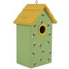 Clayre & Eef 6H2443 Vogelhuis 15x10x22 cm Groen en Geel