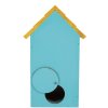 Clayre & Eef 6H2444 Vogelhuis 15x10x22 cm Blauw Geel