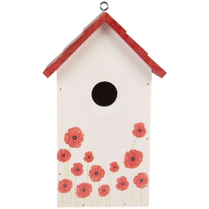 Clayre & Eef 6H2446 Vogelhuis 15x10x22 cm Hout Landelijke Stijl
