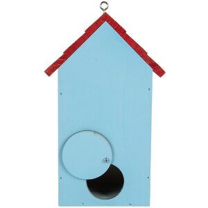 Clayre & Eef 6H2447 Vogelhuis 15x10x22 cm Blauw en Rood