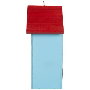 Clayre & Eef 6H2447 Vogelhuis 15x10x22 cm Blauw en Rood
