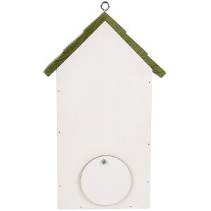 Clayre & Eef 6H2449 Vogelhuis 15x10x22 cm Wit Groen