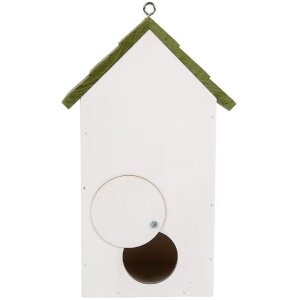 Clayre & Eef 6H2449 Vogelhuis 15x10x22 cm Wit Groen