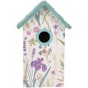 Clayre & Eef 6H2451 Vogelhuis 15x10x22 cm Wit-Turkoois