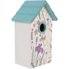 Clayre & Eef 6H2451 Vogelhuis 15x10x22 cm Wit-Turkoois