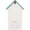 Clayre & Eef 6H2451 Vogelhuis 15x10x22 cm Wit-Turkoois