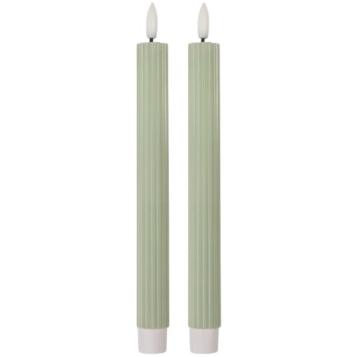 Clayre & Eef 6CA0002GR LED-kaarsen Set 2 Ø 2x25 cm