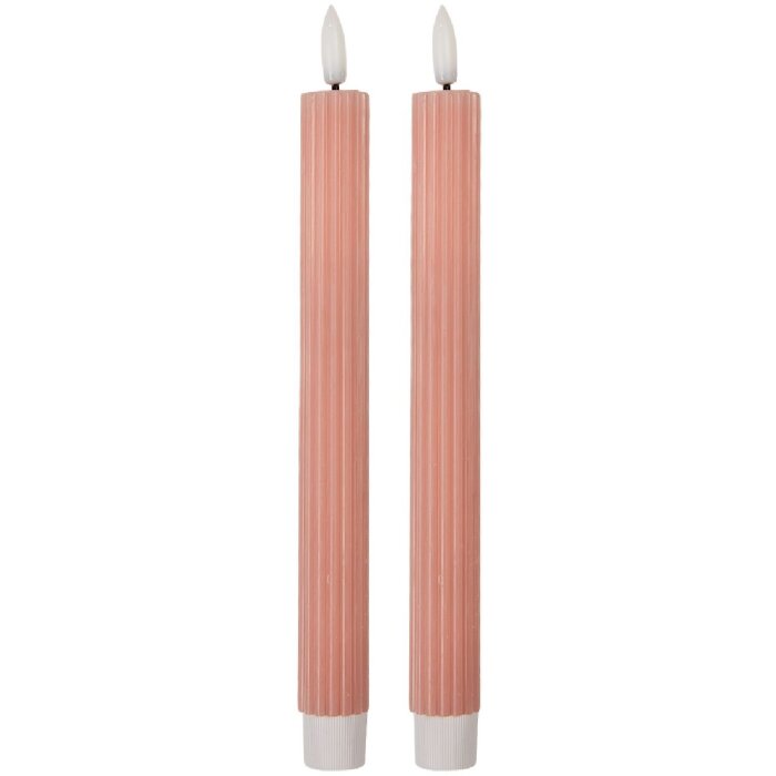 Clayre & Eef 6CA0002P LED Kaarsen Set 2 Roze 2x25 cm