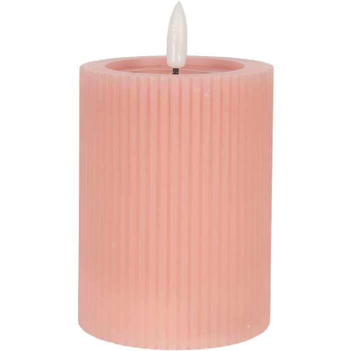 Clayre & Eef 6CA0003P LED Kaars Roze 8x13 cm