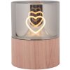 Clayre & Eef 6CA0007 LED Kandelaar Ø 8x10 cm 3xAAA Bruin