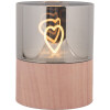 Clayre & Eef 6CA0007 LED Kandelaar Ø 8x10 cm 3xAAA Bruin